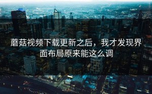 蘑菇视频下载更新之后，我才发现界面布局原来能这么调