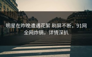 明星在昨晚遭遇花絮 刷屏不断，91网全网炸锅，详情深扒