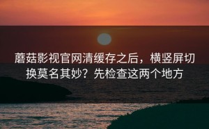 蘑菇影视官网清缓存之后，横竖屏切换莫名其妙？先检查这两个地方