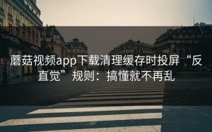 蘑菇视频app下载清理缓存时投屏“反直觉”规则：搞懂就不再乱