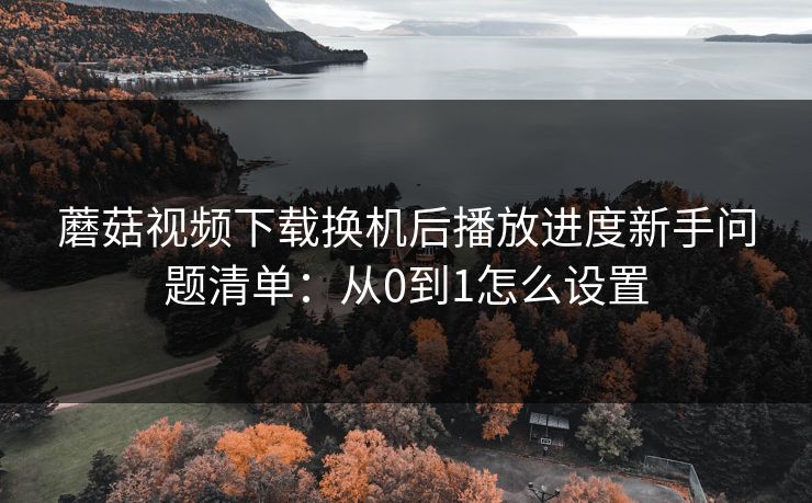 蘑菇视频下载换机后播放进度新手问题清单：从0到1怎么设置