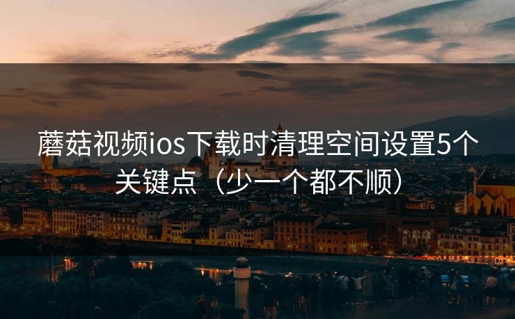 蘑菇视频ios下载时清理空间设置5个关键点（少一个都不顺）