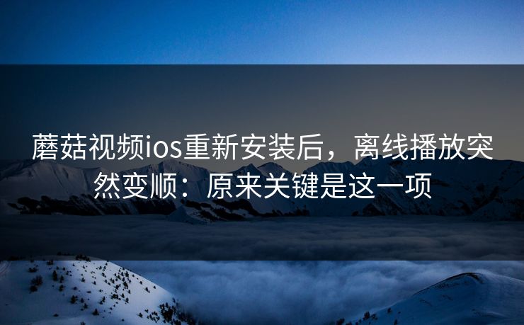 蘑菇视频ios重新安装后，离线播放突然变顺：原来关键是这一项