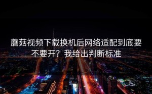 蘑菇视频下载换机后网络适配到底要不要开？我给出判断标准