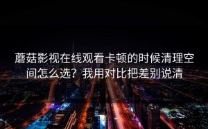 蘑菇影视在线观看卡顿的时候清理空间怎么选？我用对比把差别说清
