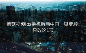 蘑菇视频ios换机后画中画一键变顺：只改这1项