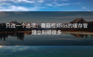 只改一个选项：蘑菇视频ios的缓存管理立刻顺很多