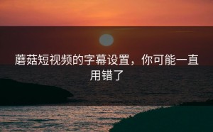 蘑菇短视频的字幕设置，你可能一直用错了