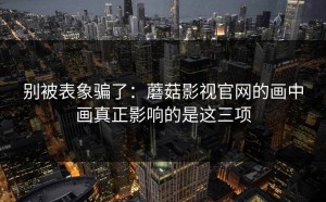 别被表象骗了：蘑菇影视官网的画中画真正影响的是这三项