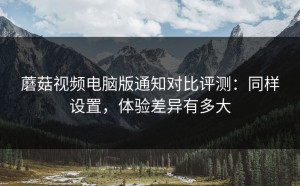 蘑菇视频电脑版通知对比评测：同样设置，体验差异有多大