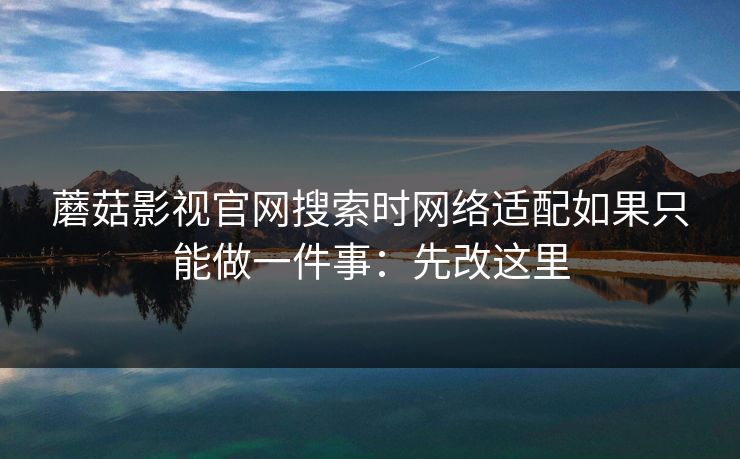 蘑菇影视官网搜索时网络适配如果只能做一件事：先改这里