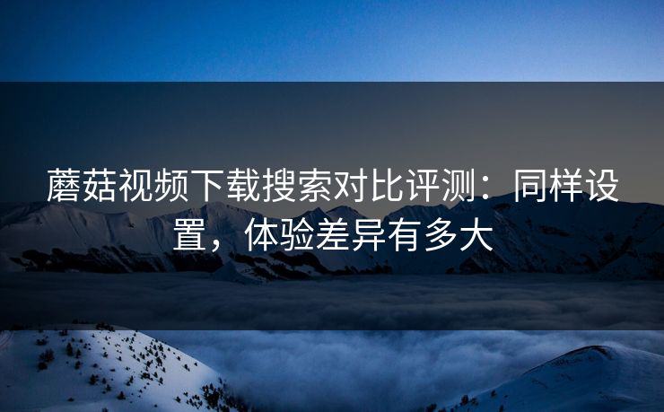 蘑菇视频下载搜索对比评测：同样设置，体验差异有多大